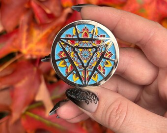 Mandala Arc Reactor Enamel Pin Inspired by Iron Man | Comic Marvel Avengers Tony Stark Lapel Pin