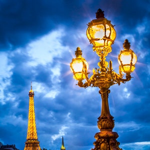 Eiffel Tower at Night, Paris Art, Parisian art, Paris Decor, Large Canvas Wall Art, Metal candelabras, paris metal art, eiffel tower lighted