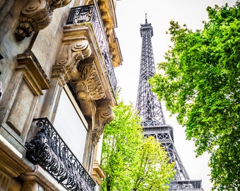 Appartements dans le quartier de la Tour Eiffel, décoration d'intérieur de Paris, grande oeuvre d'art murale, photographies de Paris, papier peint pour galerie, grande oeuvre d'art murale en métal