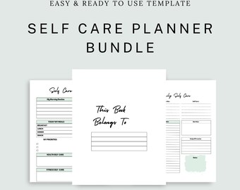 Self Care Planner | Wellness Planner | Planner Bundle | Wellbeing | Self Care Tracker | Self Care Workbook | Selfcare | Self Care Checklist