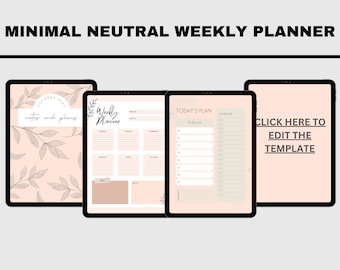 Pink Minimal Neutral Printable Reminder Weekly Planner
