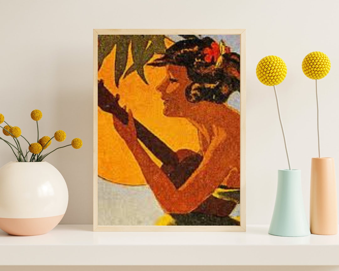 Vintage Sheet Woman With Modern Music Abstract Illustration Printing