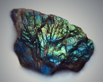 Newfoundland raw Labradorite gemstone wall art photo print