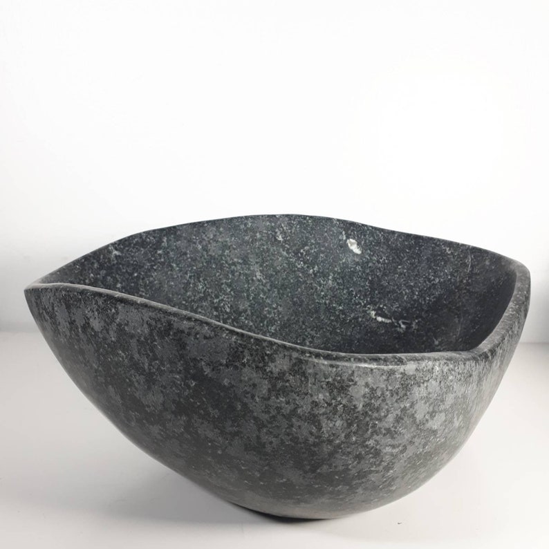 Hand carved stone bowl granite gabbro stone centerpiece Etsy