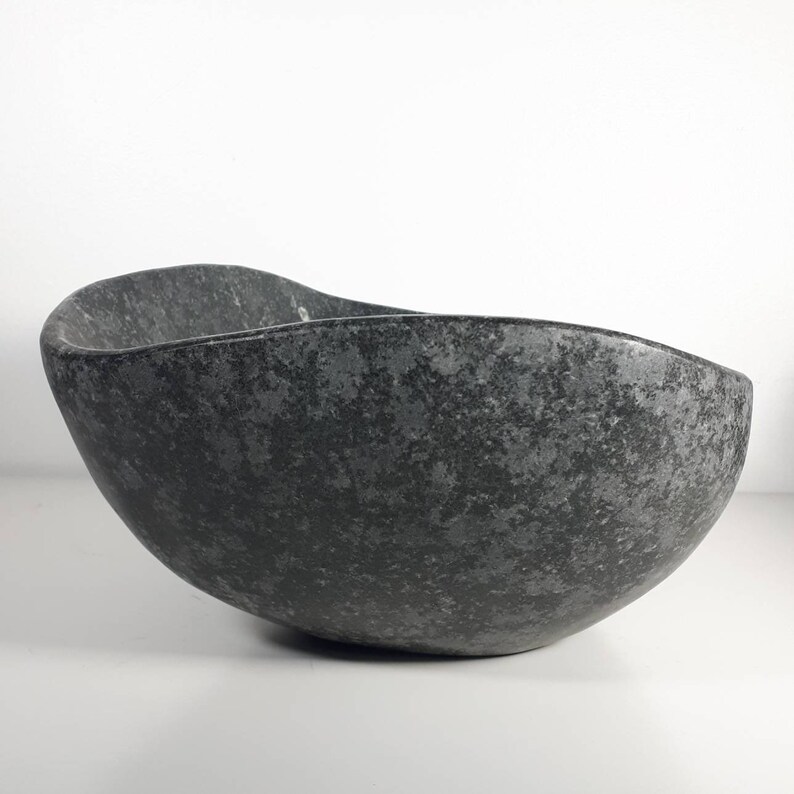 Hand carved stone bowl granite gabbro stone centerpiece Etsy