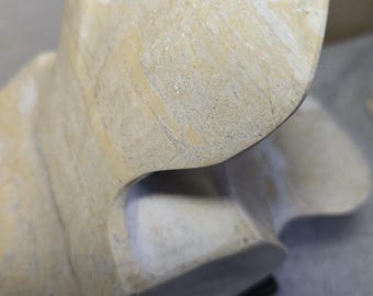 LIMESTONE vertebrae sculpture Newfoundland and Labrador whale bone stone replica sculpture