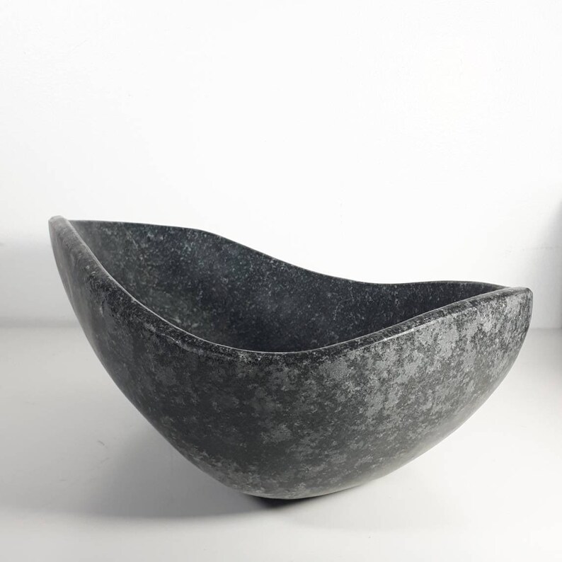Hand carved stone bowl granite gabbro stone centerpiece Etsy