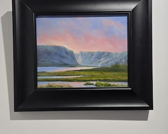 Original oil painting Western Brook Pond Gros Morne National Park surise