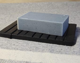 hand carved stone Gabbro Black granite soap dish holder Newfoundland