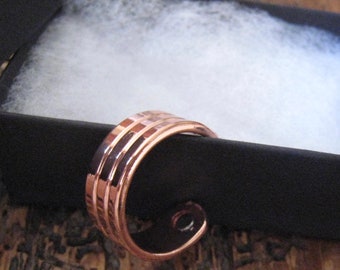 Copper Magnetic Rings ROMAN, HAMMERED, Styles in Nice gift box