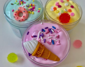 Sweet Sweet Sweet  Butter Slime Set (2oz x 3) with Sweet Treat Package - Your Choice 59 Fragrance