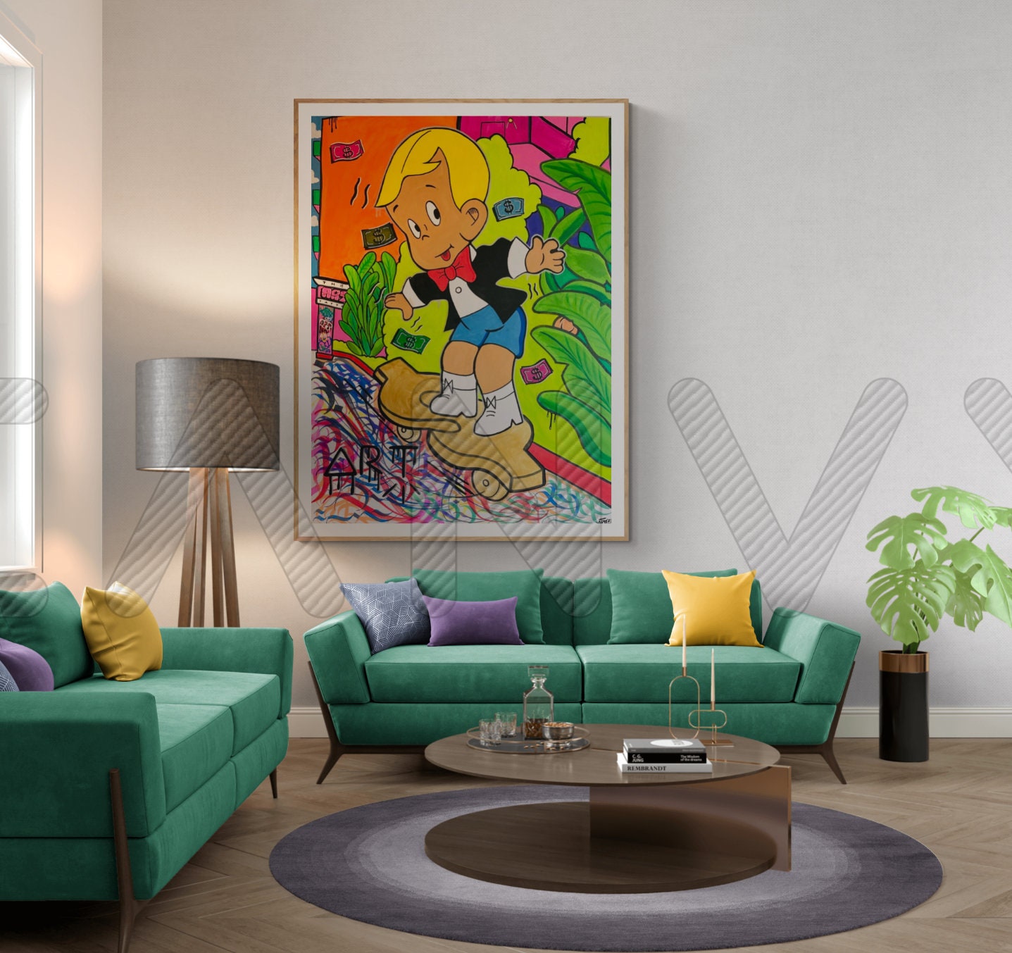 Monopoly I Love You Pop Art Graffiti Canvas Print, Banksy Art, Monopoly ...