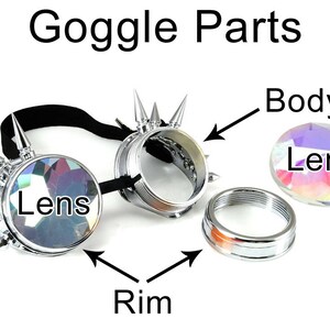 Steampunk Goggles Holographic Beyond Black Hand Painted with 50mm Lenses image 3