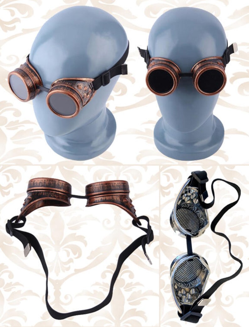 Steampunk Goggles Matte Metallic TARDIS Blue Hand Painted with 50mm Lenses image 4