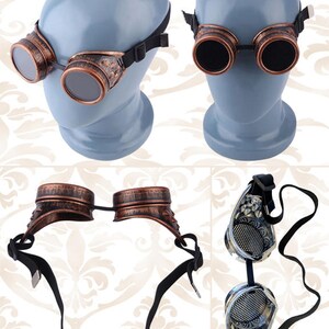 Steampunk Goggles Holographic Beyond Black Hand Painted with 50mm Lenses image 2