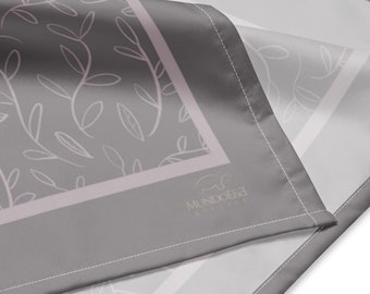 Grey leaves bandana. Design painted by the Designer Maria Alejandra Echenique