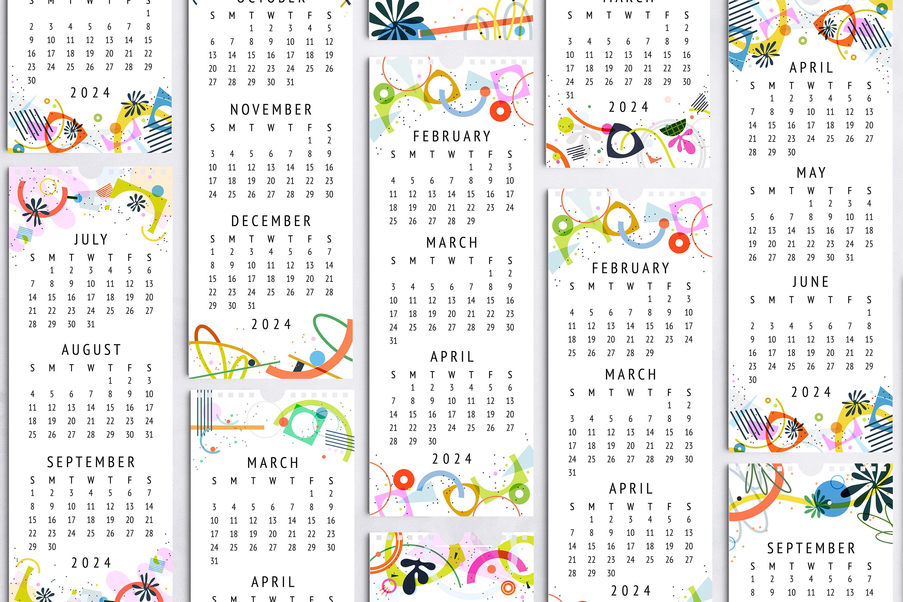 3 Month Calendar 2024 _ PREORDER / Illustrated Wall Calendar / Etsy