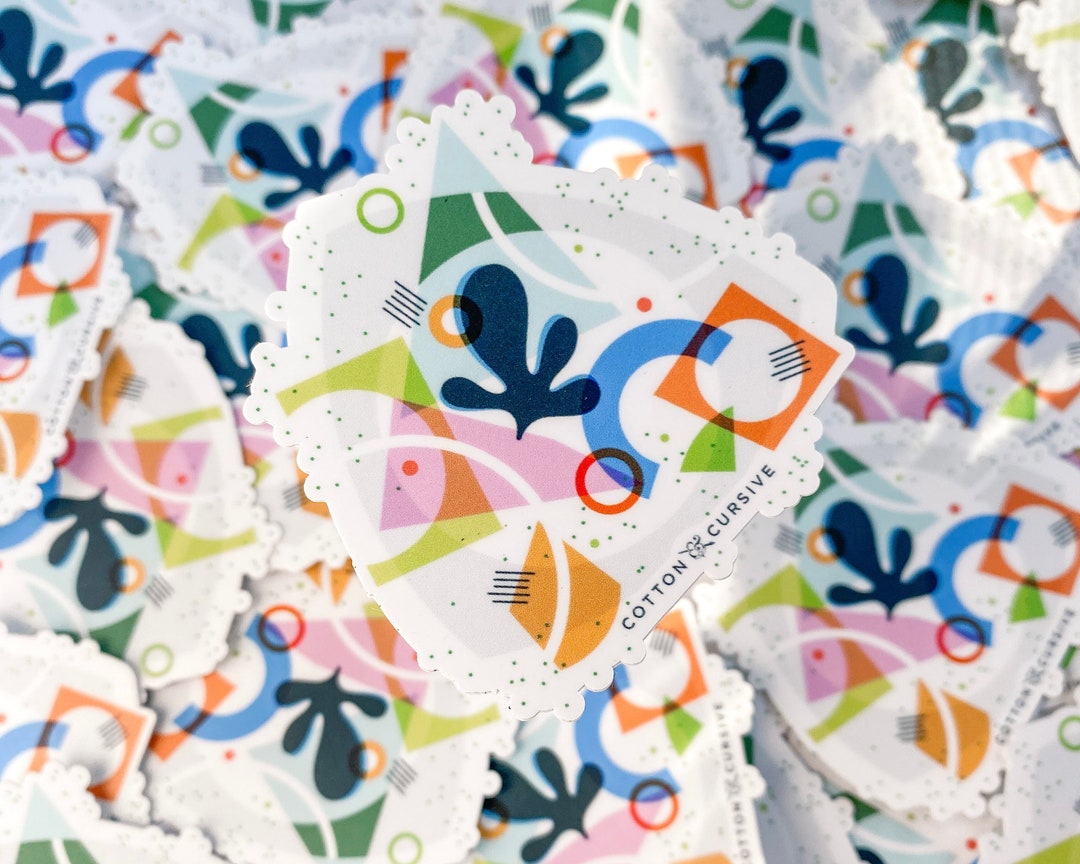 Happy Sticker #2 // Abstract Art Sticker / Colorful Sticker / Collage ...