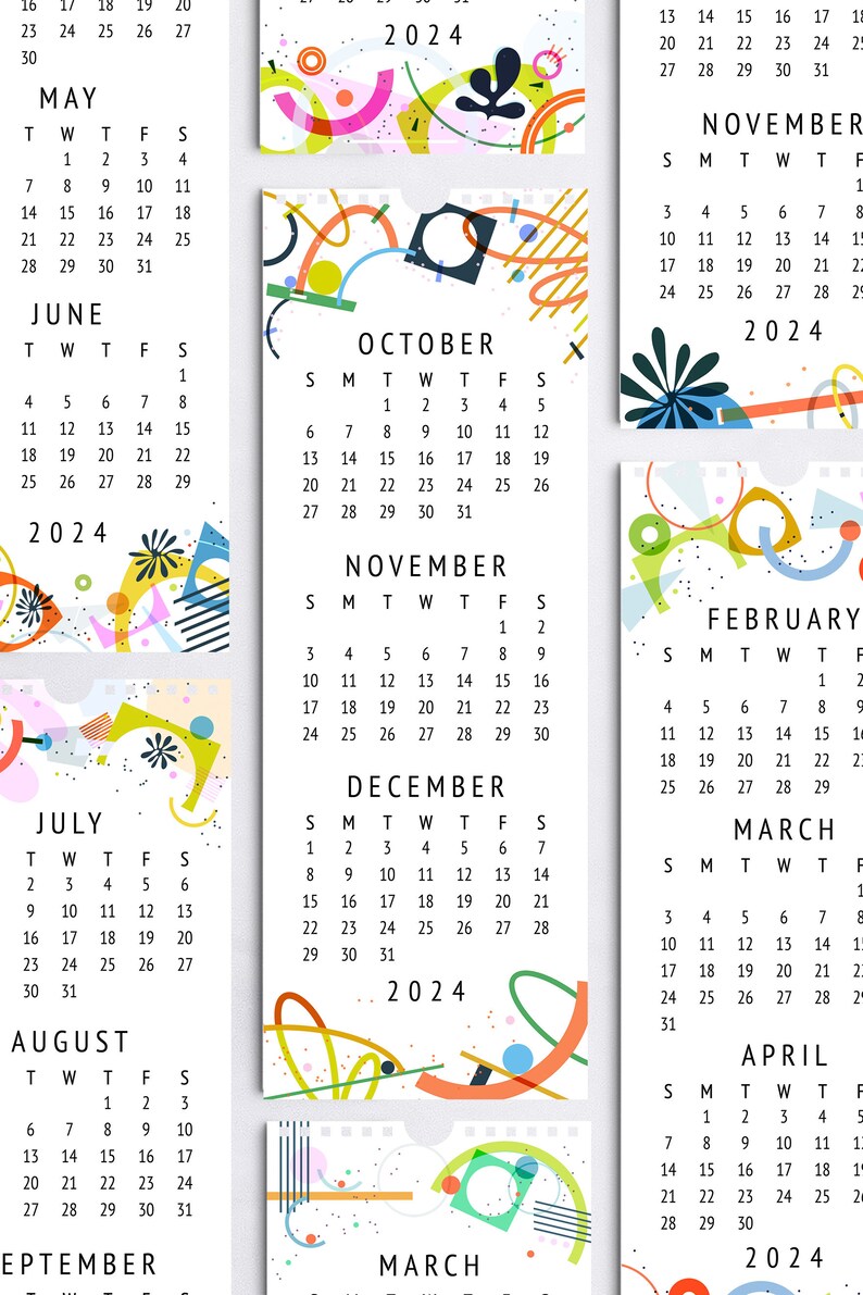 3 Month Calendar 2024 _ PREORDER / Illustrated Wall Calendar / Etsy