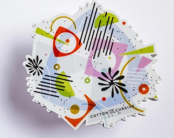 Happy Sticker #3 // abstract art sticker / colorful sticker / collage / bright sticker / laptop sticker / notebook sticker