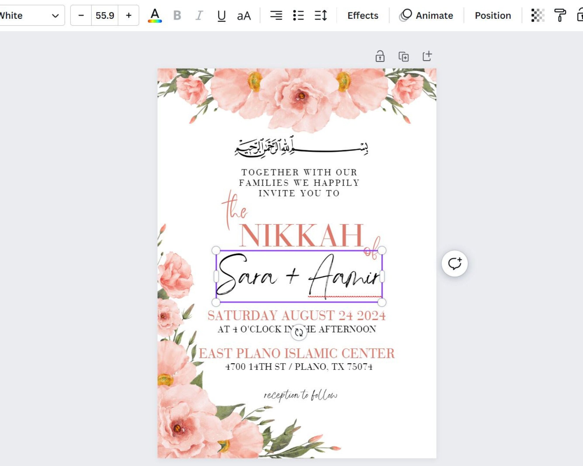 Nikkah Invitation Template Muslim Islamic Wedding Nikah Printable Nikkah Invitation Template Muslim Islamic Wedding Nikah Printable