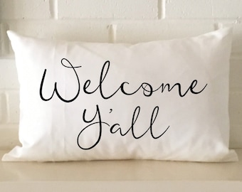 Welcome Y'all pillow
