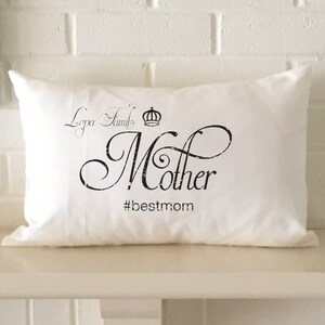 Personalized Mother pillow shabby chic lightly distressed Mother&#39;s Day gift for your special Mom #bestmom