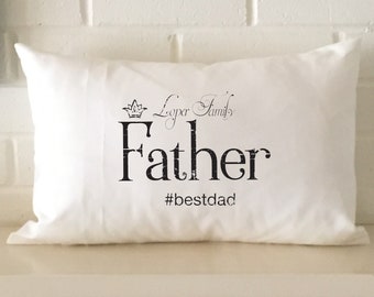 Personalized Father pillow shabby chic lightly distressed Father's Day gift for your special Dad #bestdad
