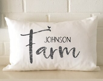 Farm pillow personalized with your name