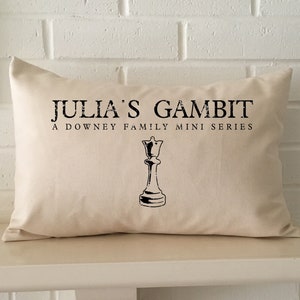 Personalized Queens Gambit chess pillow, game decor, gift for chess player or Queen&#39;s Gambit follower!