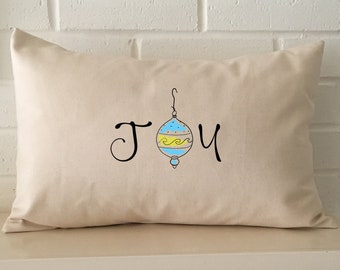 Heirloom host gift, Celebrate Joy, Hope & Love this holiday season with decorative lumbar pillows, mid century modern, vintage holiday decor
