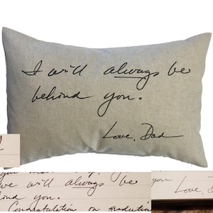 HANDWRITING pillow keepsake makes a heartwarming gift to loved ones