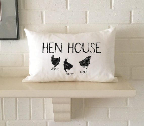 Hen House Pillow Personalized With Chicken Names Etsy