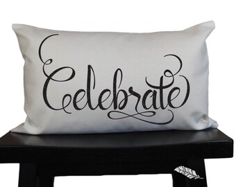 Celebrate fall holiday pillow, holiday decor, part of Welcome, Gather, Celebrate collection