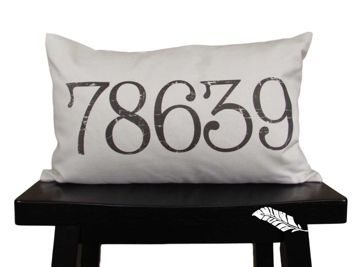 Zip Code Pillow Map Pillow Location Pillow Coordinates Etsy