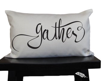 Gather fall holiday pillow, holiday decor, part of Welcome, Gather, Celebrate collection