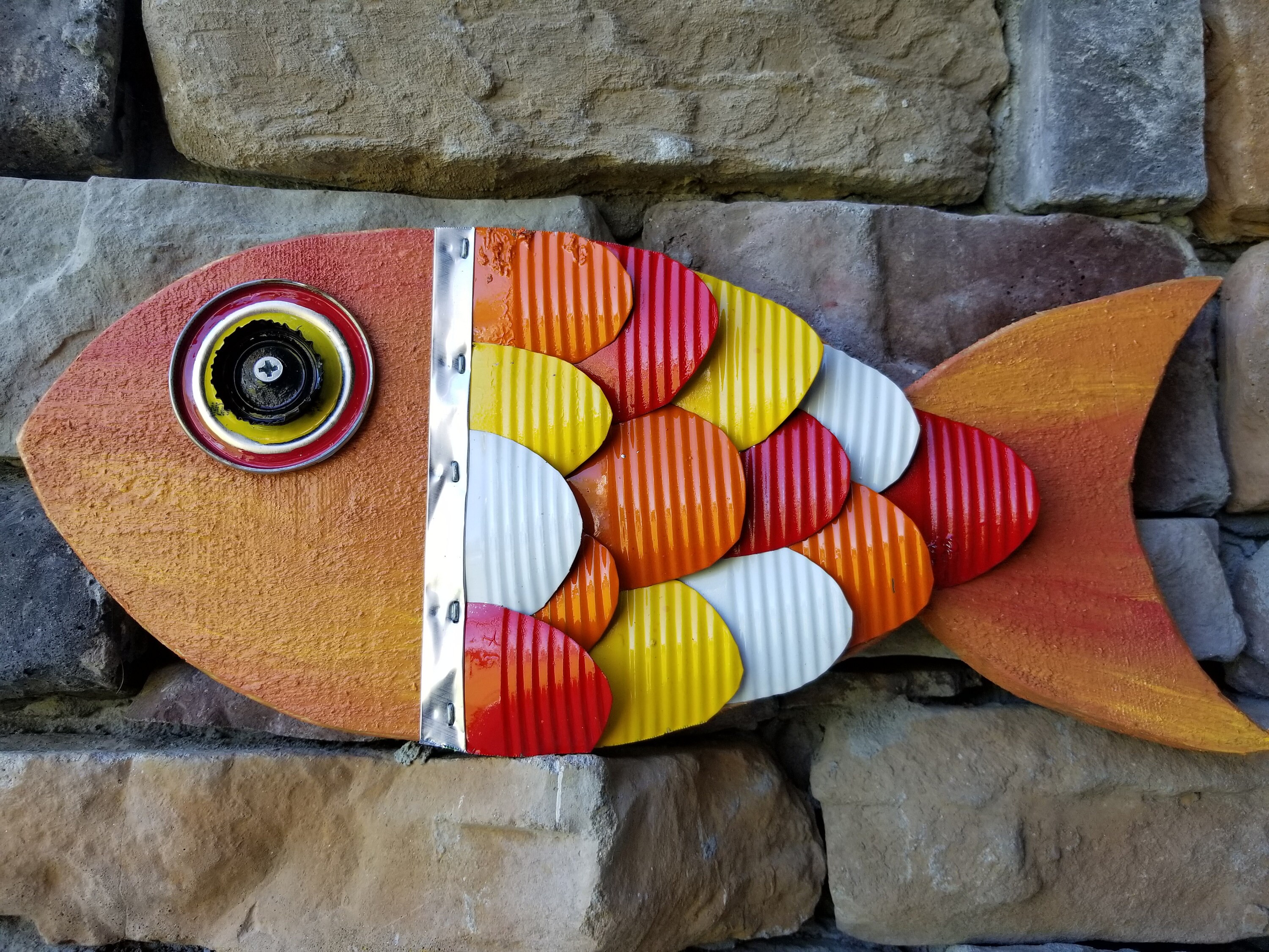 Decoración de peces de pared madera y pescado de metal | Etsy