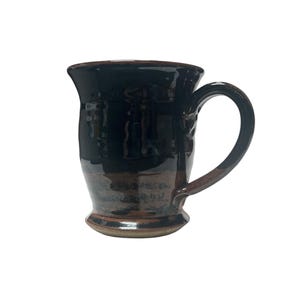 vintage pottery mug large coffee mug for Dad or Mom vintage handmade pottery cup coffee lover gift glazed blue pottery artisan coffee mug