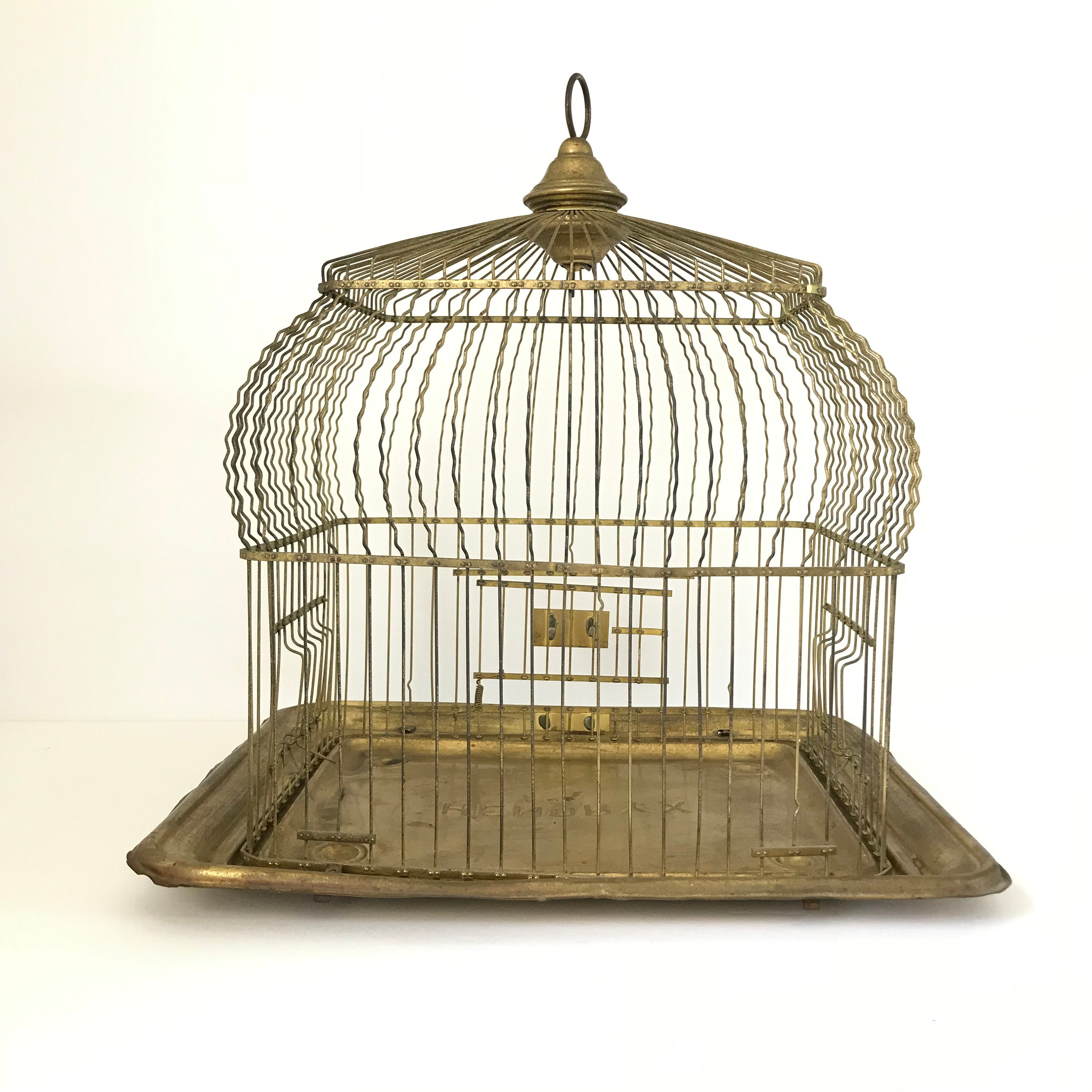 Antique Hendryx Brass Bird Cage Vintage 1920s Solid Brass Birdcage Hanging Bird  Cage Indoor/outdoor Bird Cage Brass Vintage Home Decor Cage 