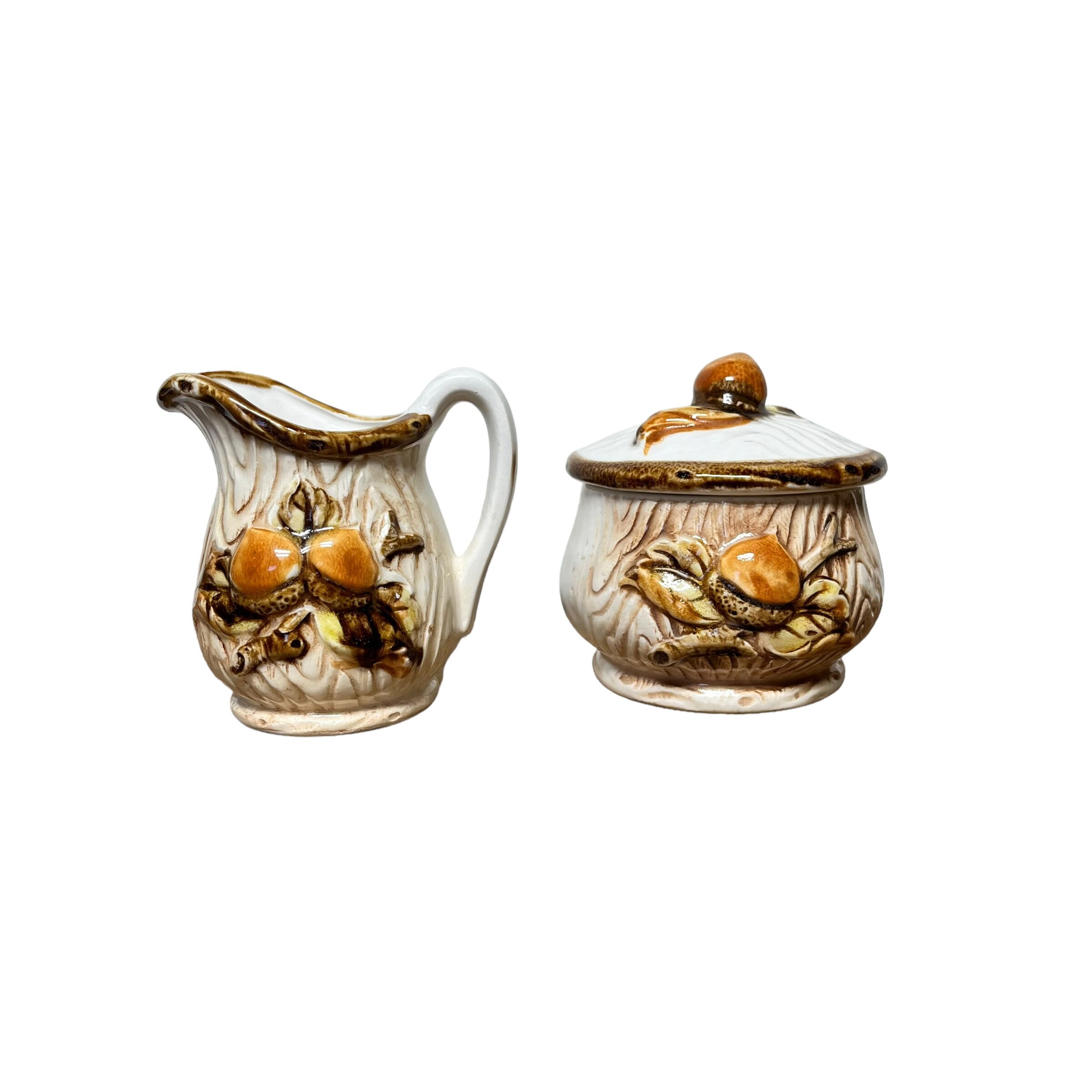 YOLIFE Ceramic Creamer And Sugar Set - Ivory Porcelain With Floral & Gold Leaf Edge, Milk Jug & Sugar Bowl For Tea & Coffee