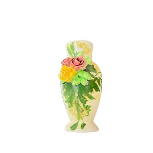 Vintage Capodimonte Vase Italienische kleine Blumenvase Sammlerstück Capodimonte Porzellanvase Made in Italy Sammlerstück Blumen Italienisches Dekor