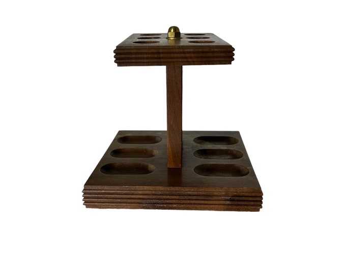 Vintage Pipe Stand Wooden Pipe Rack Pipe Storage Wooden 6 Hole Tobacco