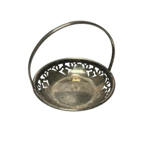 Silver ring dish vintage silver ornate dish punched silver plated silver home decor trinket dish jewelry bowl silver tray/ small candy dish