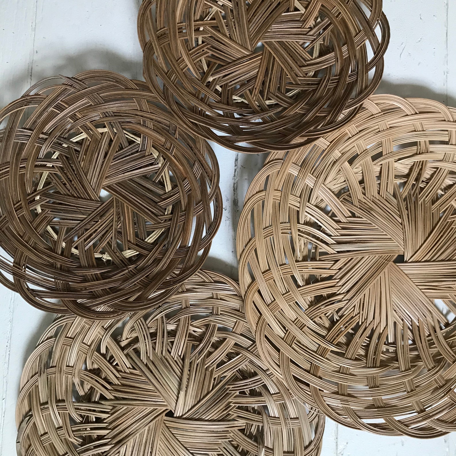 Wall baskets round wicker basket wall decor hanging wall Etsy