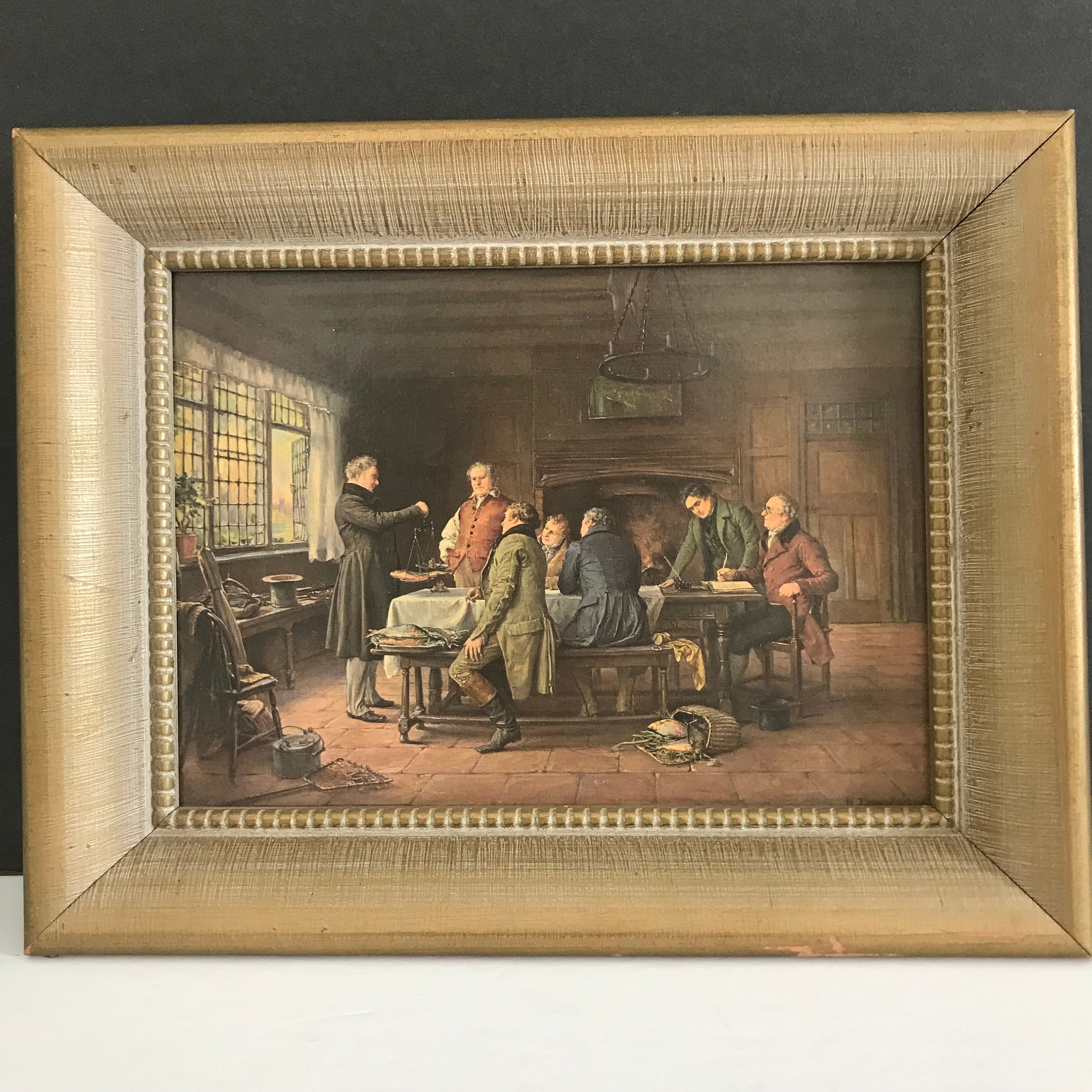 Vintage print wooden framed renaissance print on hardboard Etsy