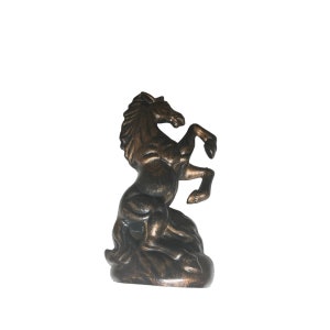 vintage horse bronze-looking horse equestrian collection horse rearing horse figure light plastic horse Ranch house decor
