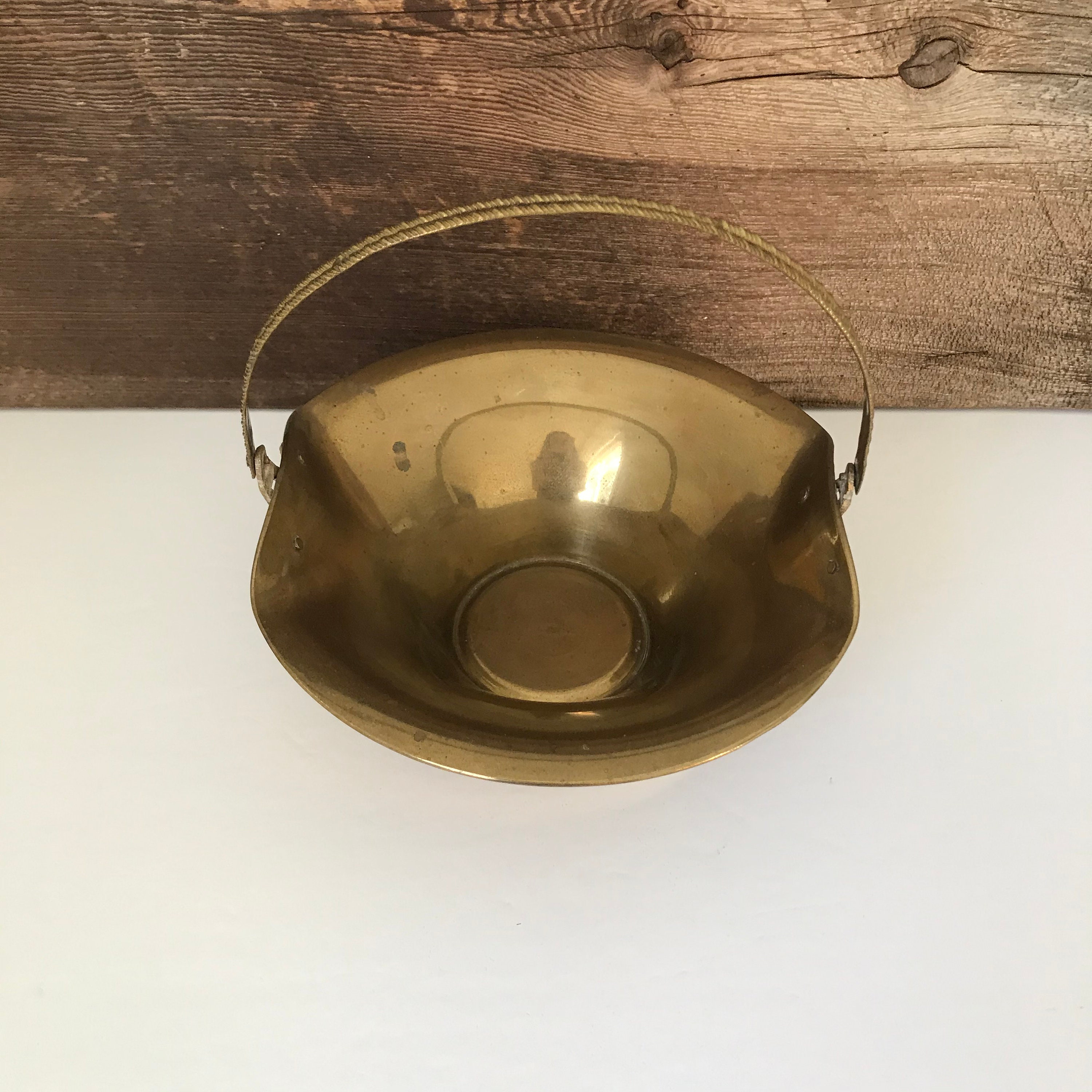 Vintage Brass Fruit Bowl With Handle Solid Brass Home Decor Etsy