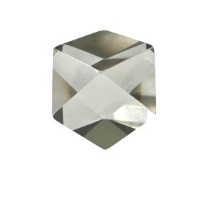 Bellissimo fermacarte in vetro artistico trasparente con lati sfaccettati, design non firmato, decorazione per ufficio, grande fermacarte trasparente a 12 lati