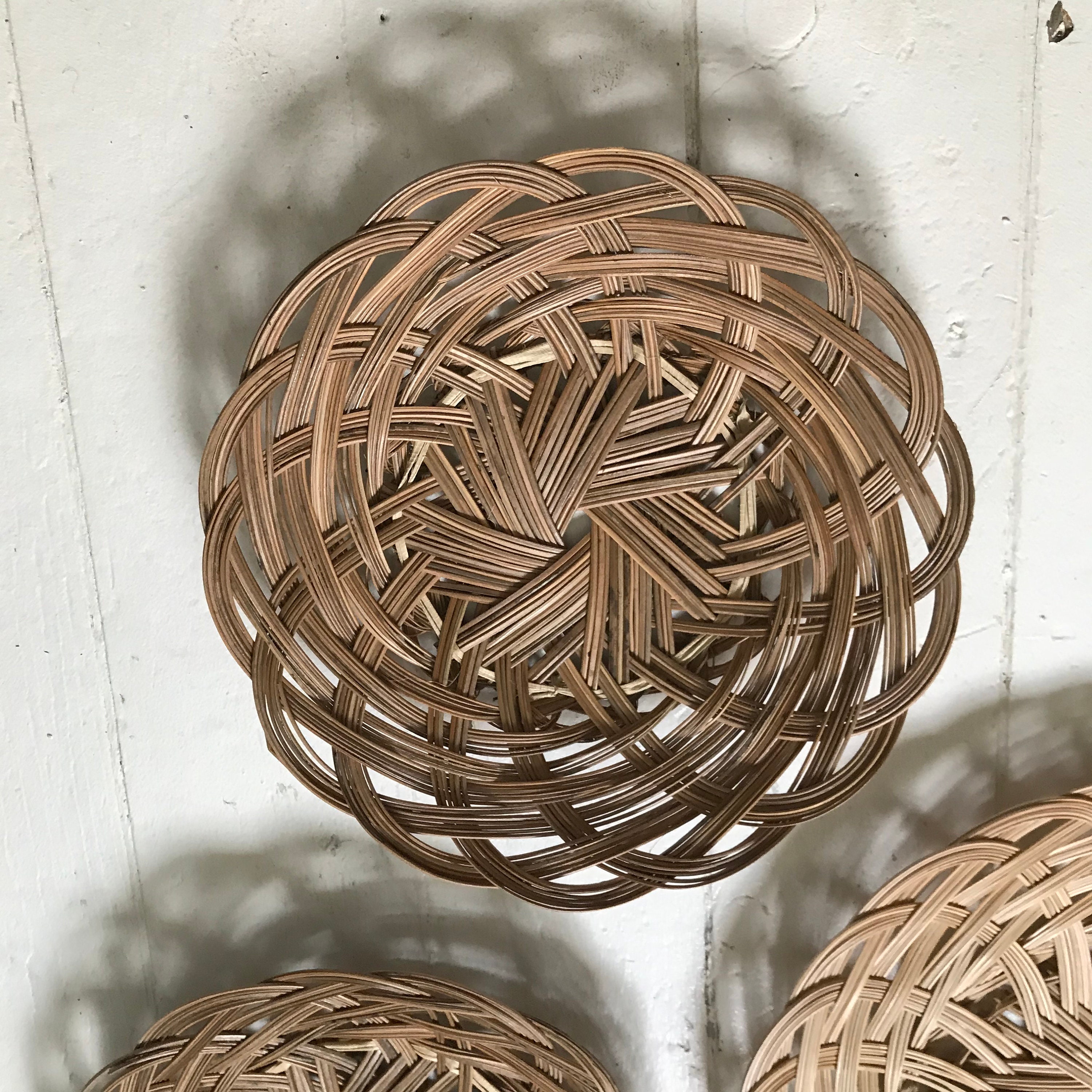 Wall baskets round wicker basket wall decor hanging wall Etsy