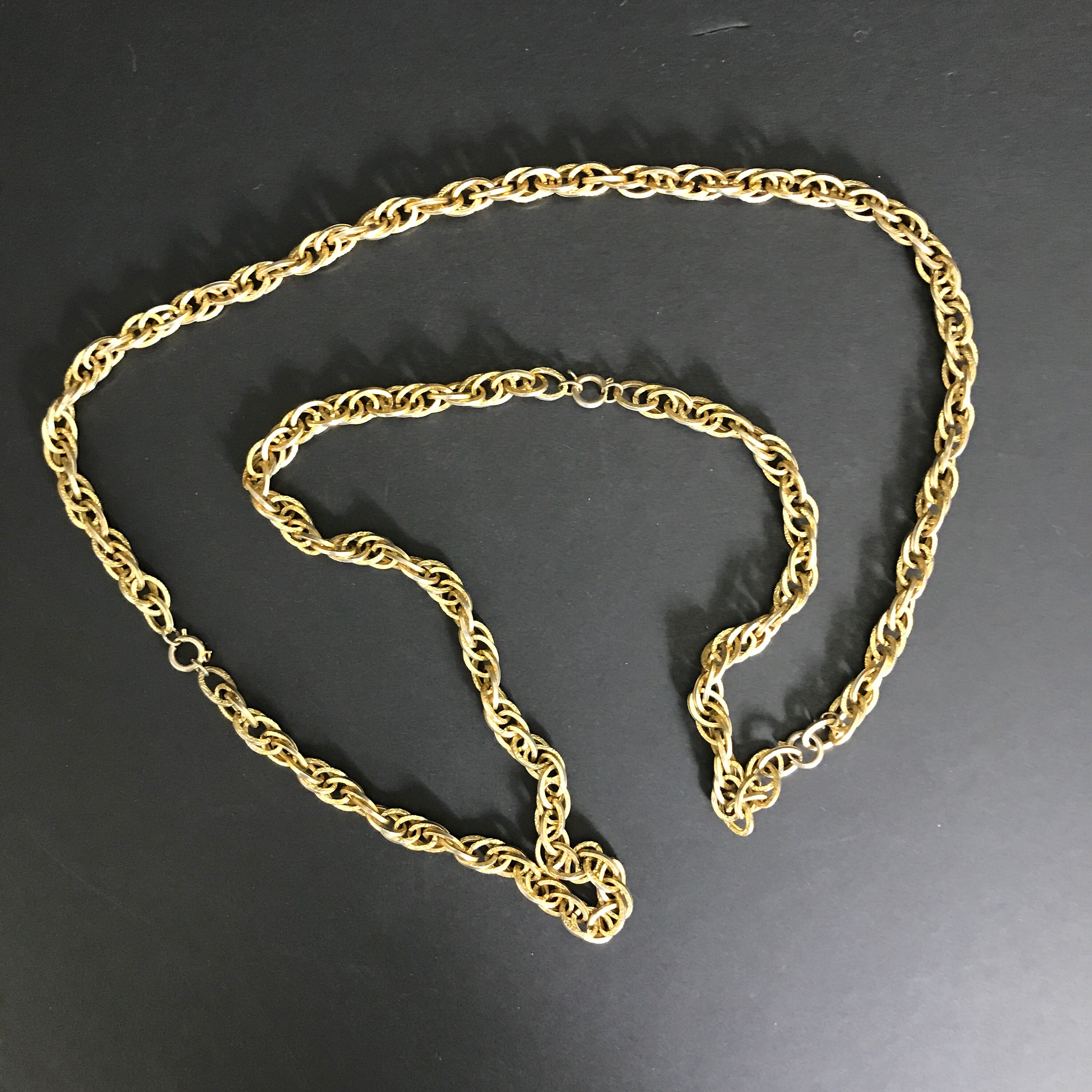 Vintage Chunky Gold Tone Chain Necklace Vintage Costume Etsy